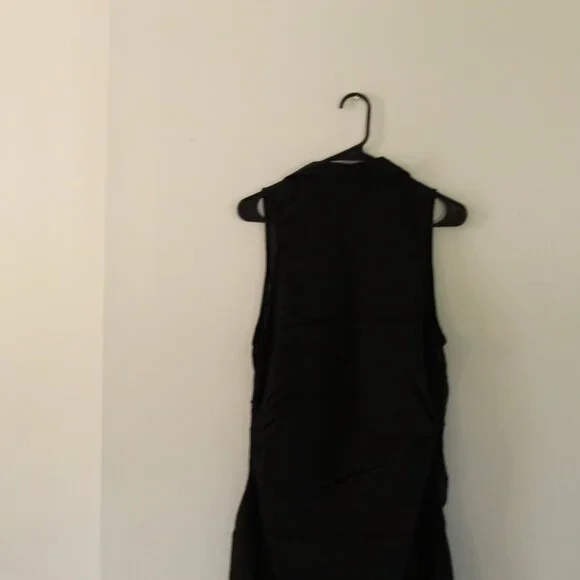 Choosy St. Crosby Black Sleeveless Plunging Neckline Shirt Dress Size 12 - Picture 8 of 10